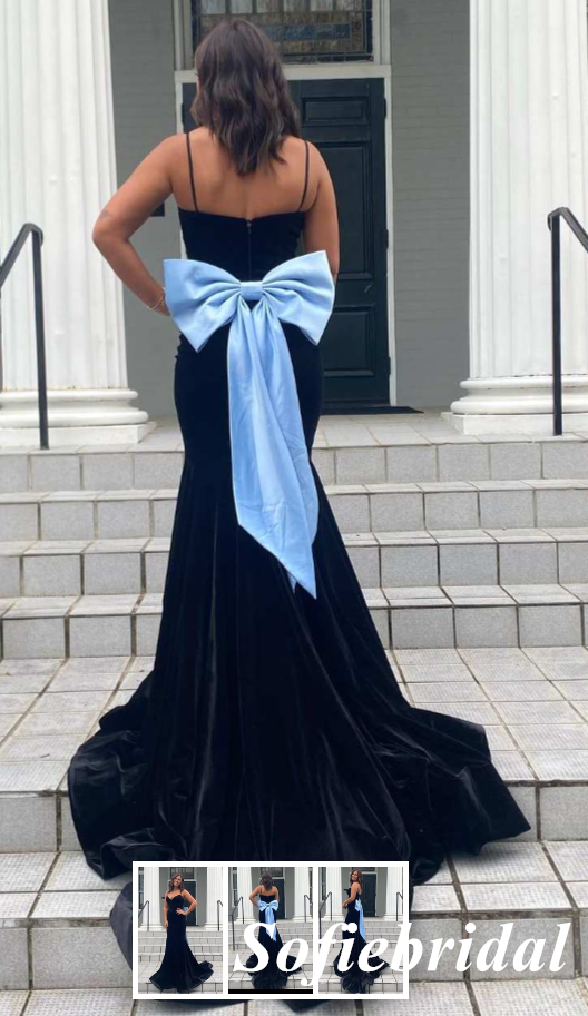 Sexy Spaghetti Straps V-Neck Sleeveless Mermaid Maxi Prom Dress, PD01149