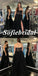 Sexy Black Sweetheart Side Slit A-Line Long Prom Dresses, PD0951