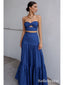 Sexy Sweetheart Two Pieces Sleeveless A-Line Long Prom Dresses, PD0895