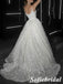 Sparkly Spaghetti Straps V-Neck Sleeveless A-Line Prom Dress, PD01028