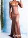 Sexy Chiffon Spaghetti Straps Mermaid Long Prom Dresses With Applique, PD0938