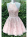 Sexy Tulle Halter A-Line Mini Dresses/ Homecoming Dresses With Lace, HD0269