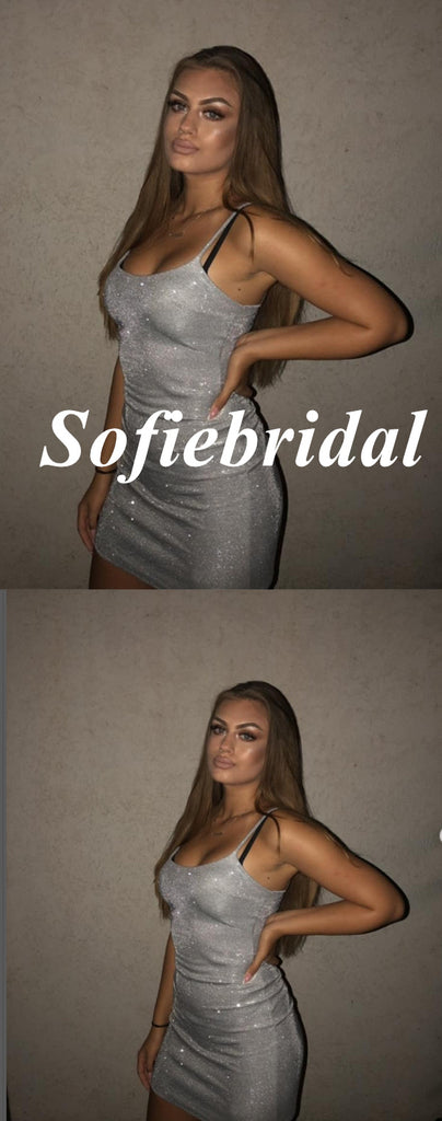 Sexy Spaghetti Straps Sleeveless Sheath Mini Dresses/ Homecoming Dresses, HD0305