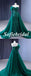 Elegant Tulle One Shoulder Long Sleeve Mermaid Long Dress Prom Dress With Detachable Trail, PD01116