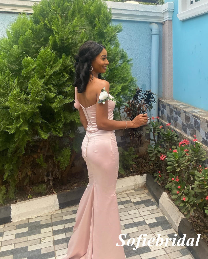 Sexy Soft Satin One Shoulder Mermaid Floor Length Bridesmaid Dresses, SFWG00584