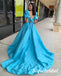 Elegant Satin Half Sleeves Side Slit A-Line Floor Length Prom Dress With Bow Tie, PD01042