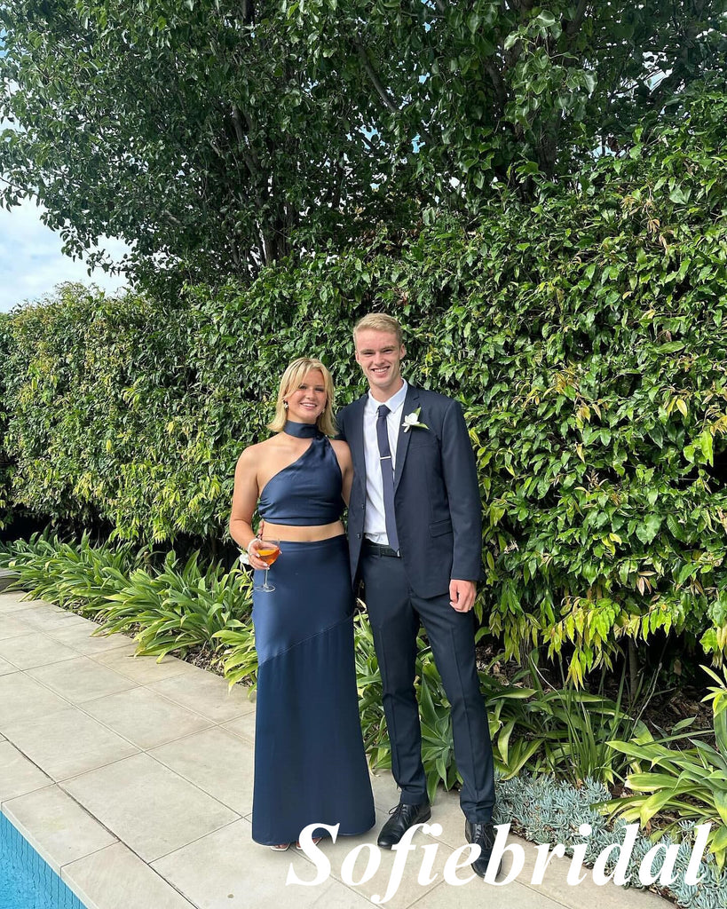 Sexy Soft Satin Halter Sleeveless Lace Up Back Mermaid Floor Length Prom Dress, PD01039