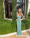 Sexy Jersey Spaghetti Straps V-Neck Sleeveless Mermaid Floor Length Prom Dress, PD01066