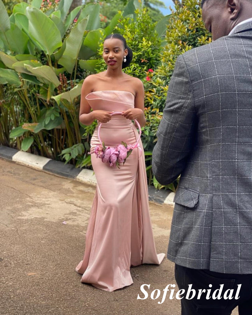 Sexy Soft Satin Sweetheart Sleeveless Mermaid Floor Length Bridesmaid Dresses, SFWG00605