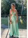 Sexy Soft Satin Spaghetti Straps Sleeveless Mermaid Maxi Prom Dress, PD01160