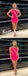 Sexy Hot Pink One Shoulder Sleeveless Sheath Mini Dresses/ Homecoming Dresses With Split, HD0298