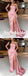 Sexy Pink Soft Satin Sweetheart Side Slit Mermaid Long Prom Dresses, PD0967