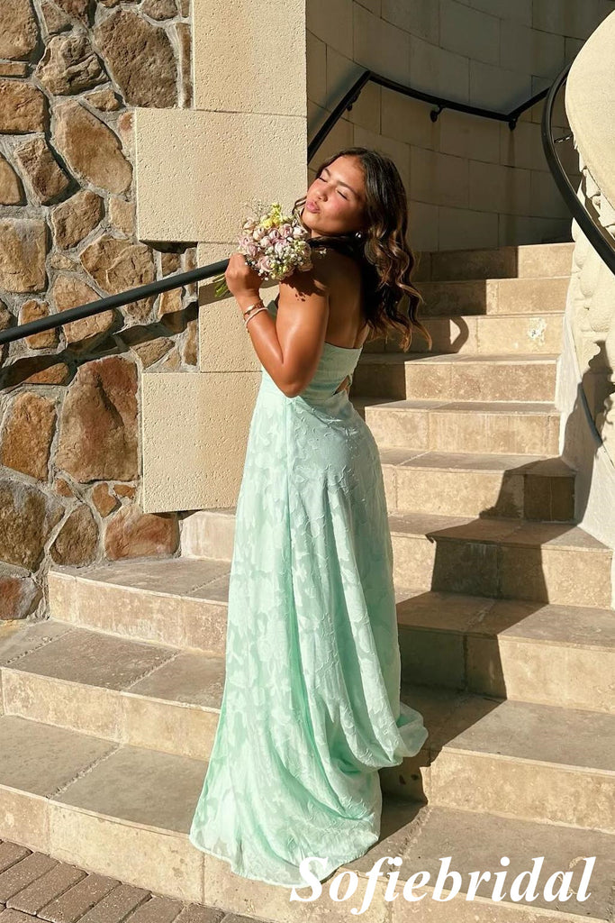 Sexy Sweetheart Sleeveless Side Slit A-Line Maxi Prom Dress, PD01159