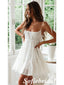 Sexy White Chiffon Spaghetti Straps Sleeveless A-Line Short Prom Dresses/Homecoming Dresses,HD0223