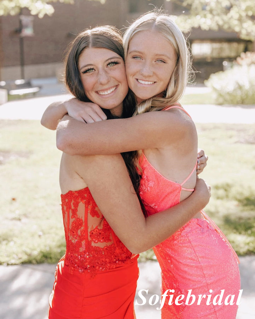 Sexy Sequin Lace Spaghetti Straps V-Neck Sleeveless Sheath Mini Dresses/ Homecoming Dresses, HD0293)