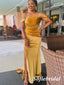 Elegant Velvet Off Shoulder Sleeveless Side Slit Mermaid Floor Length Bridesmaid Dresses, SFWG00545