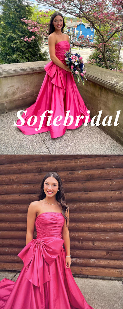 Sweety Satin Sweetheart A-Line Long Prom Dresses, PD0936