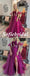 Sexy Special Fabric Sweetheart Side-Slit A-Line Long Prom Dresses, PD0960