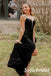 Sexy Black Sequin Lace Up Back Side Slit Mermaid Long Prom Dresses, PD0973
