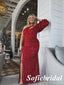 Sexy Sequin One Sleeve Side Slit Mermaid Long Prom Dresses,PD0746