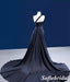 Sexy Black Soft Satin One Shoulder Sleeveless Side Slit Mermaid Long Dress Prom Dress With Beading, PD01119
