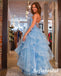 Shiny Satin And Tulle  Sweetheart A-Line Lace Up Back Long Prom Dresses, PD0935