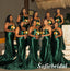 Sexy Dark-Green Soft Satin Sweetheart V-Neck Mermaid Floor Length Bridesmaid Dresses, SFWG00572