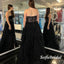 Sexy Black Sweetheart Side Slit A-Line Long Prom Dresses, PD0951