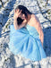 Sexy Shiny Blue Tulle Sweetheart A-Line Mini Dresses/ Homecoming Dresses, HD0260