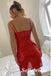 Sexy Red Sequin Spaghetti Straps V-Neck Sheath Mini Dresses/ Homecoming Dresses, HD0253