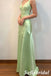 Sexy Soft Satin Spaghetti Straps V-Neck Sleeveless Mermaid Maxi Prom Dress, PD01161