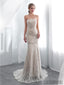 Mermaid Strapless Lace Appliques Lace up Back Wedding Dresses, WD0465