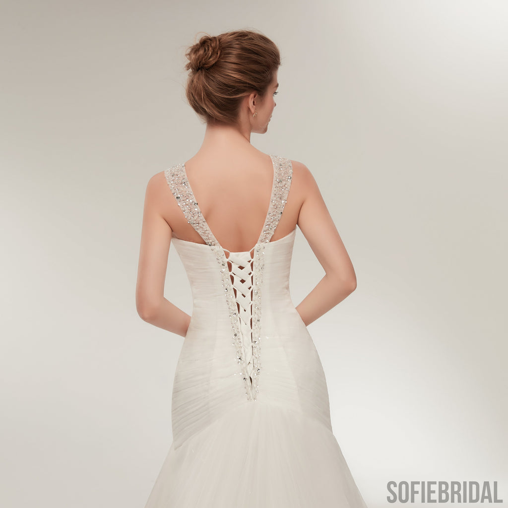 Mermaid Sweetheart Beading Elegant Wedding Dresses With Pleats WD0459