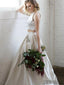 2 Pieces Satin Prom Dresses,Simple Wedding Dresses.PD0344