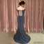 Mermaid Off-shoulder V-neck Prom Dresses With Split, PD0039