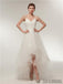 Spaghetti Straps V-neck Lace up Back Long Organza Wedding Dresses, WD0460