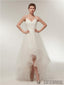 Spaghetti Straps V-neck Lace up Back Long Organza Wedding Dresses, WD0460