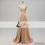 Strap Jersey Side Slit A-line Bridesmaid Dresses, Cheap Bridesmaid Dresses, Long Bridesmaid Dresses, PD0499