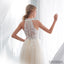 Halter Sleeveless See-though Lace Beading Long Tulle Wedding Dresses, WD0467