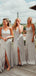 Simple Spahgetti Straps Side Slit Cheap Bridesmaid Dresses,SFWG0038