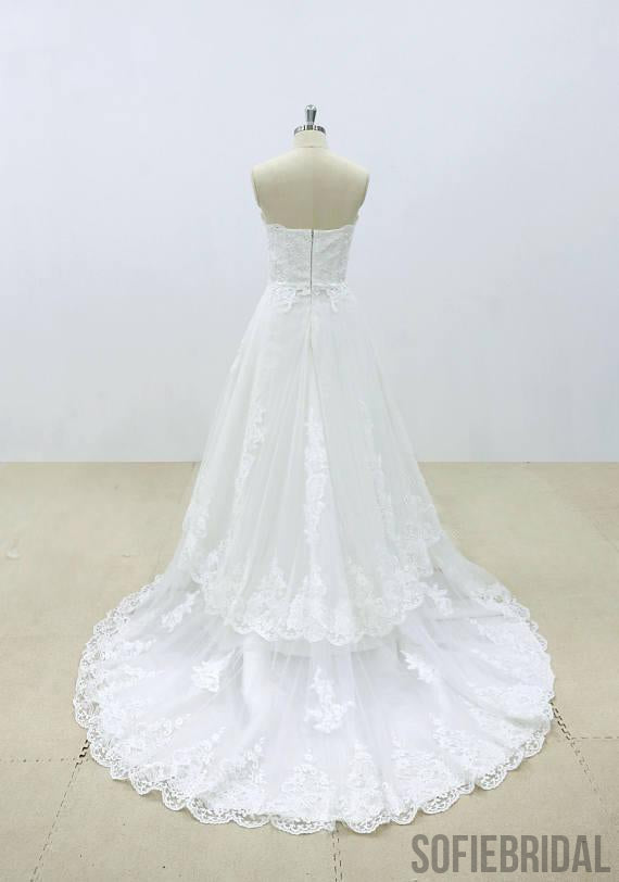 Affordable Sweetheart Lace A-line Unique Wedding Dresses Online, WD392