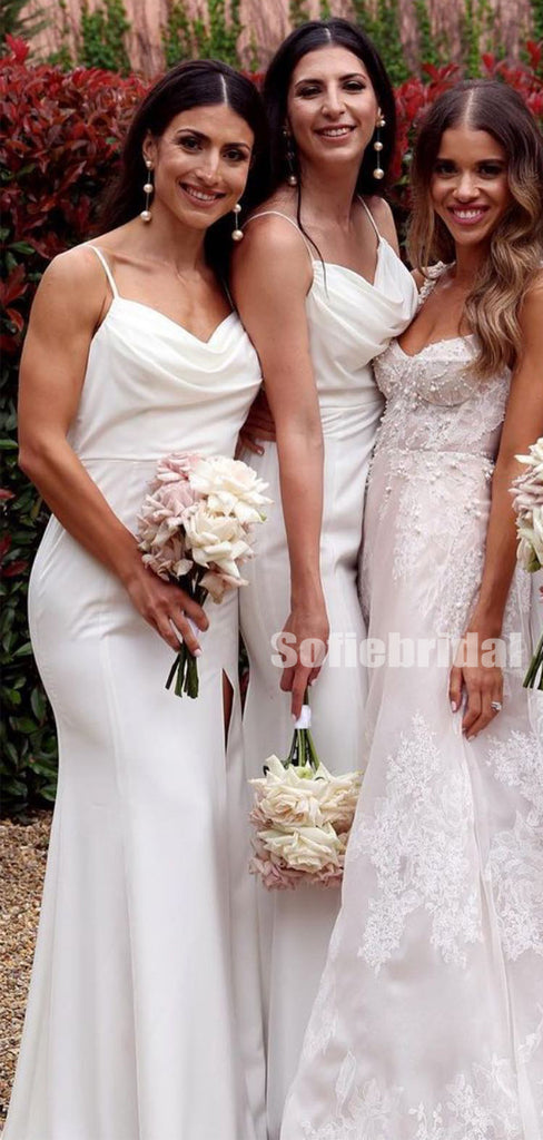 Spaghetti Straps Simple Long Bridesmaid Dresses Online,SFWG00391