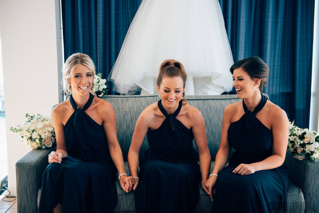 Simple Navy Chiffon Newest Bridesmaid Dresses, PD0966