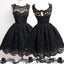 Black lace simple modest vintage freshman homecoming prom dresses,SF0001