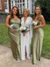Newest Spaghetti Straps Simple Long Bridesmaid Dresses Online,SFWG00392