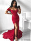 Off Shoulder Prom Dresses, Long Prom Dresses, Mermaid Side Slit Prom Dresses, Prom Dresses, PD0605
