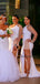 Sexy Mermaid Side Slit One Shoulder Long Bridesmaid Dresses Online,SFWG00377
