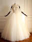 Off Shoulder Beaded A-line Lace Long Custom Cheap Wedding Bridal Dresses, WD302