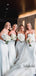 Simple Straight Mermaid White Cheap Bridesmaid Dresses,SFWG00355