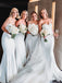 Simple Straight Mermaid White Cheap Bridesmaid Dresses,SFWG00355
